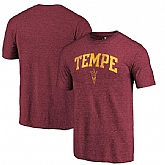 Arizona State Sun Devils Fanatics Branded Heathered Maroon Hometown Arched City Tri Blend T-Shirt,baseball caps,new era cap wholesale,wholesale hats